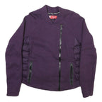 NIKE Womens Purple Jacket XL Polyester Blend Zip Plain Casual Sportswear