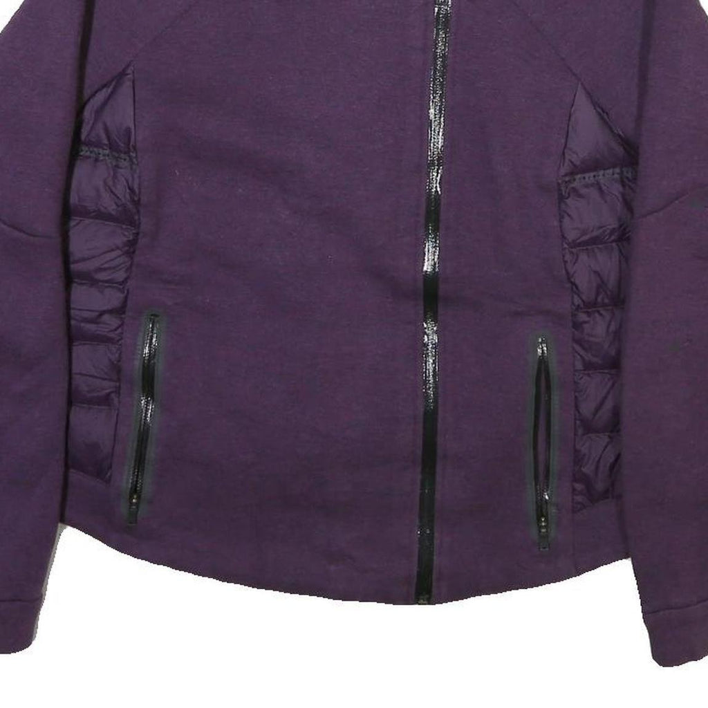 NIKE Womens Purple Jacket XL Polyester Blend Zip Plain Casual Sportswear