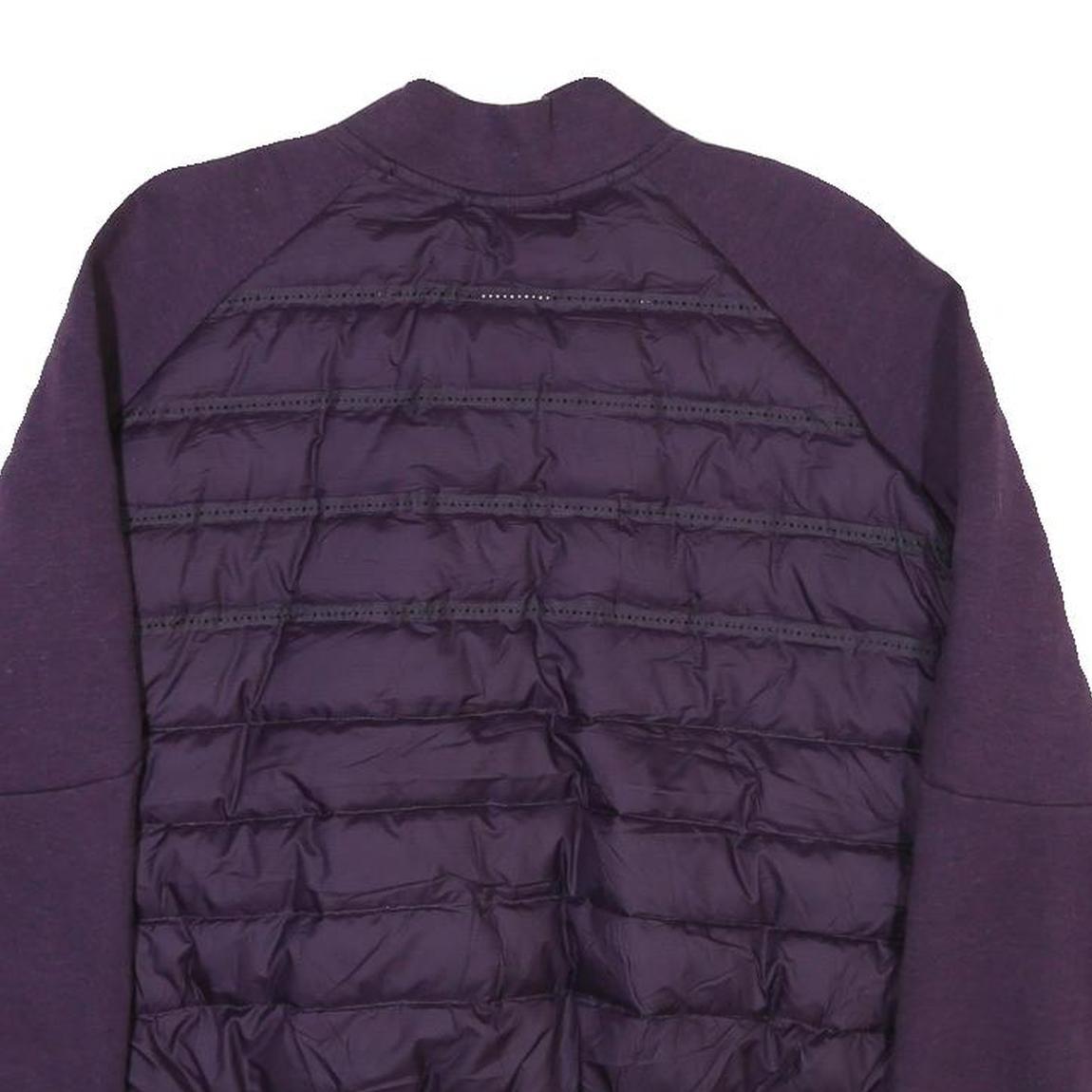 NIKE Womens Purple Jacket XL Polyester Blend Zip Plain Casual Sportswear