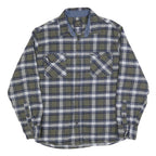 JACHS Mens Green & Blue Check Shirt XL Button Long Sleeve Casual Cotton Blend