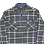 JACHS Mens Green & Blue Check Shirt XL Button Long Sleeve Casual Cotton Blend