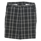 DICKIES Mens Shorts Black & Grey Check 2XL W38 Cotton Blend Casual Workwear