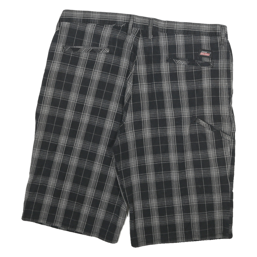 DICKIES Mens Shorts Black & Grey Check 2XL W38 Cotton Blend Casual Workwear