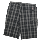 DICKIES Mens Shorts Black & Grey Check 2XL W38 Cotton Blend Casual Workwear