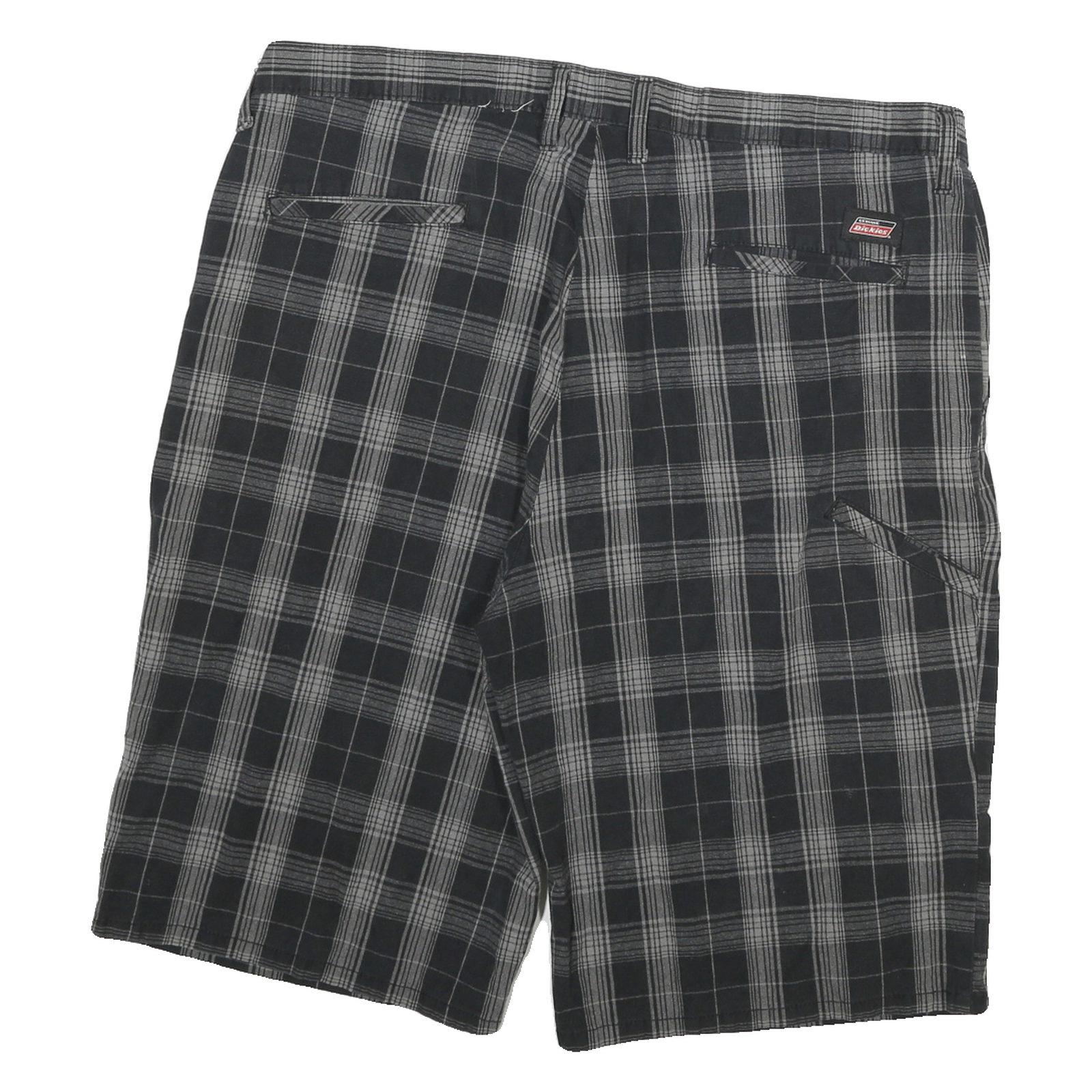 DICKIES Mens Shorts Black & Grey Check 2XL W38 Cotton Blend Casual Workwear