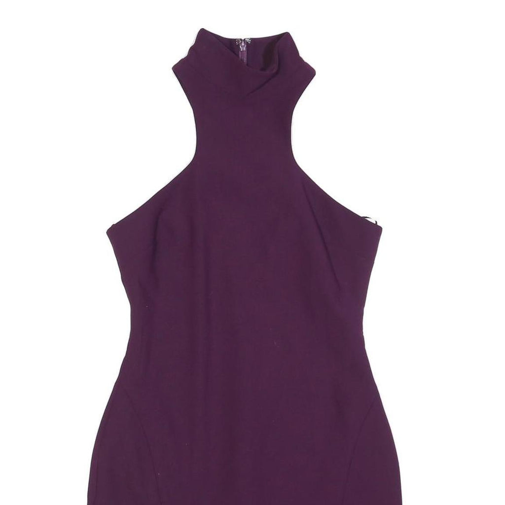 CINQ A SEPT Womens Purple Polyester Blend Bodycon Sleeveless High Neck Mini