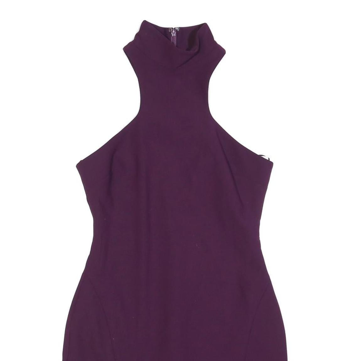 CINQ A SEPT Womens Purple Polyester Blend Bodycon Sleeveless High Neck Mini