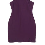 CINQ A SEPT Womens Purple Polyester Blend Bodycon Sleeveless High Neck Mini