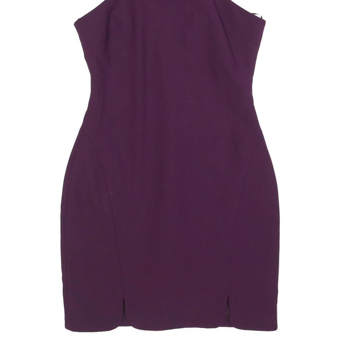 CINQ A SEPT Womens Purple Polyester Blend Bodycon Sleeveless High Neck Mini