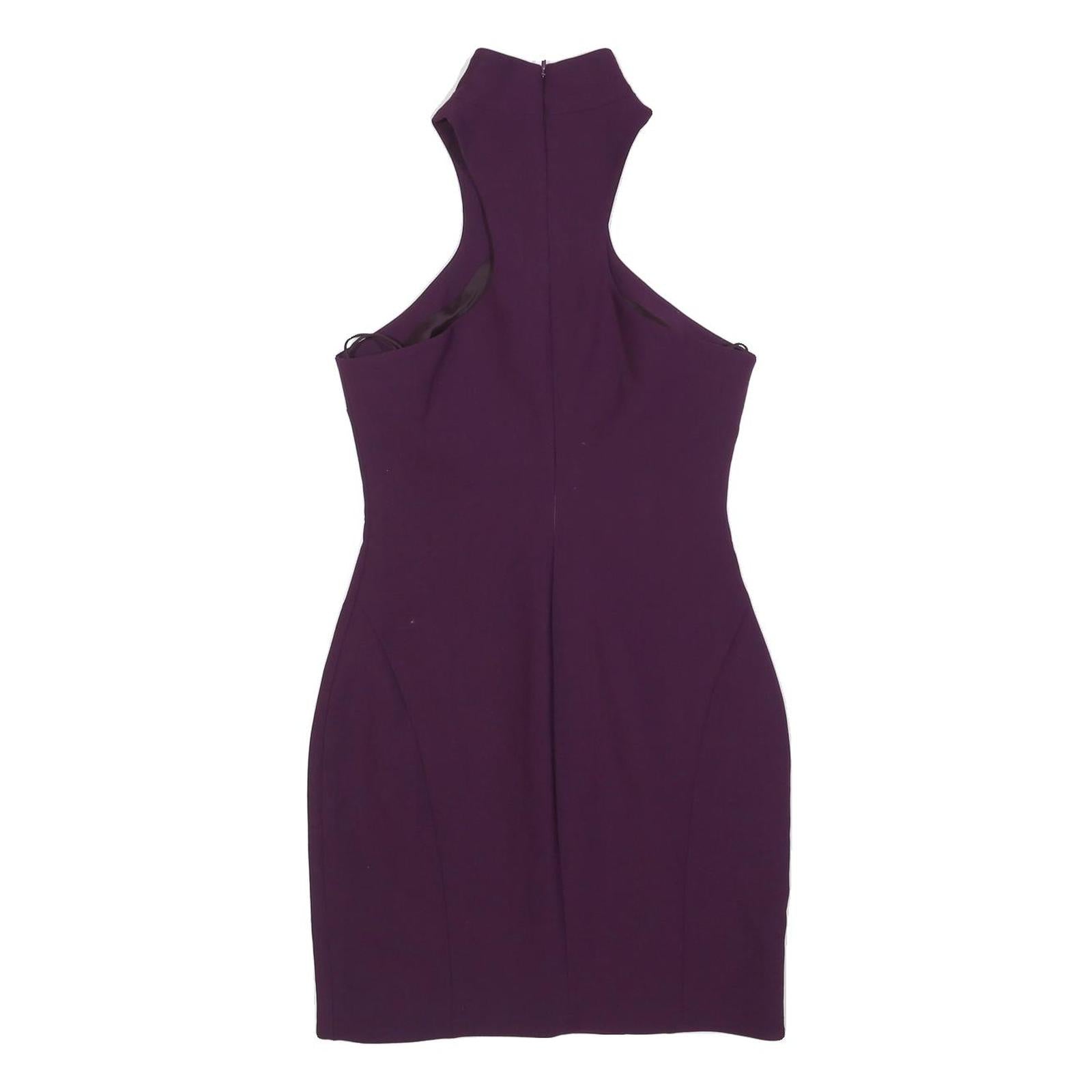 CINQ A SEPT Womens Purple Polyester Blend Bodycon Sleeveless High Neck Mini