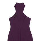 CINQ A SEPT Womens Purple Polyester Blend Bodycon Sleeveless High Neck Mini