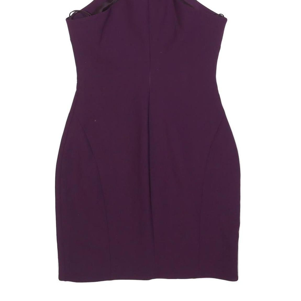 CINQ A SEPT Womens Purple Polyester Blend Bodycon Sleeveless High Neck Mini