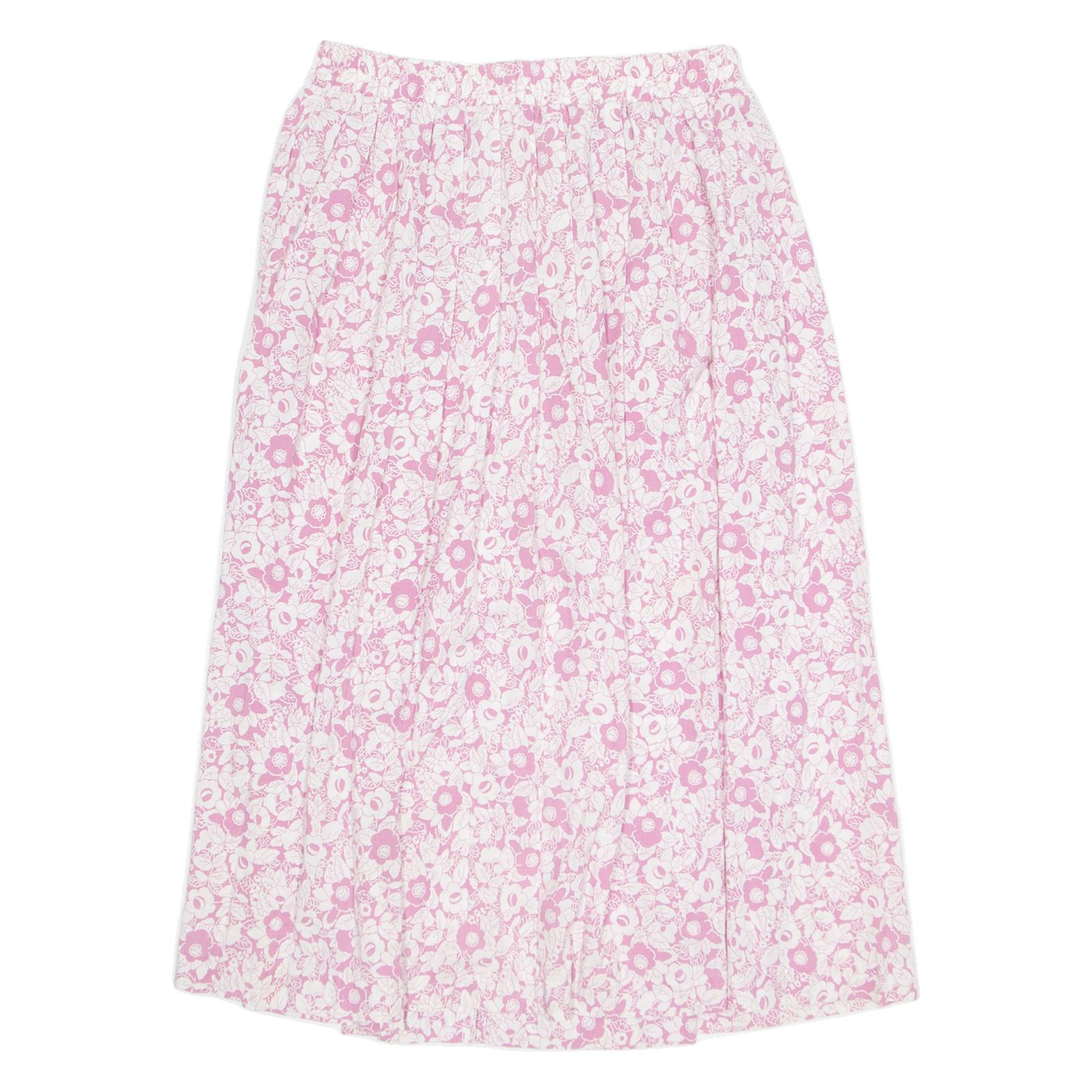 Womens A-Line Skirt Pink Midi Floral L
