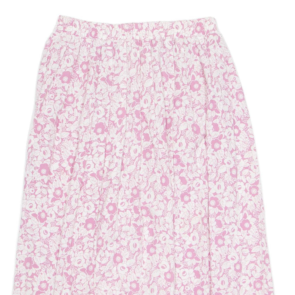 Womens A-Line Skirt Pink Midi Floral L