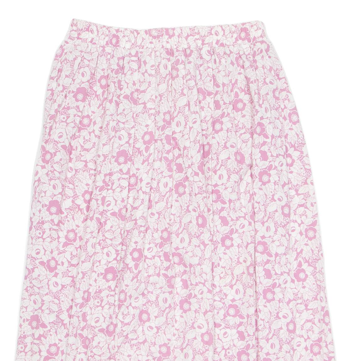 Womens A-Line Skirt Pink Midi Floral L