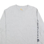 CARHARTT Mens Grey XL Long Sleeve Crew Neck Cotton Logo Print T-Shirt