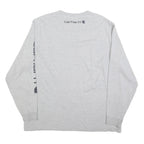 CARHARTT Mens Grey XL Long Sleeve Crew Neck Cotton Logo Print T-Shirt