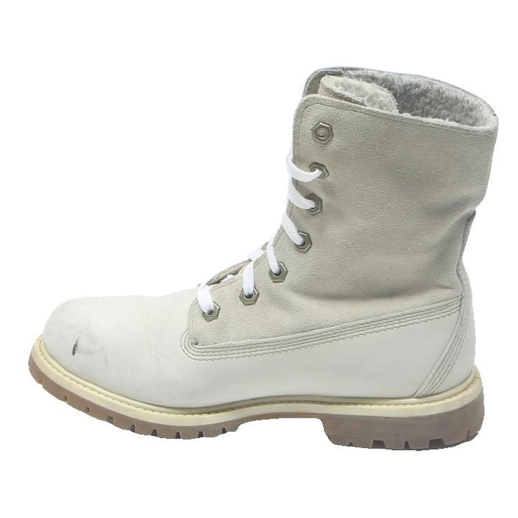 TIMBERLAND Womens Waterproof Lace-Up Leather Boots White UK 6 Winter Footwear