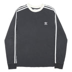 ADIDAS ORIGINALS Womens Black & White Long Sleeve Crew Neck T-Shirt UK 14