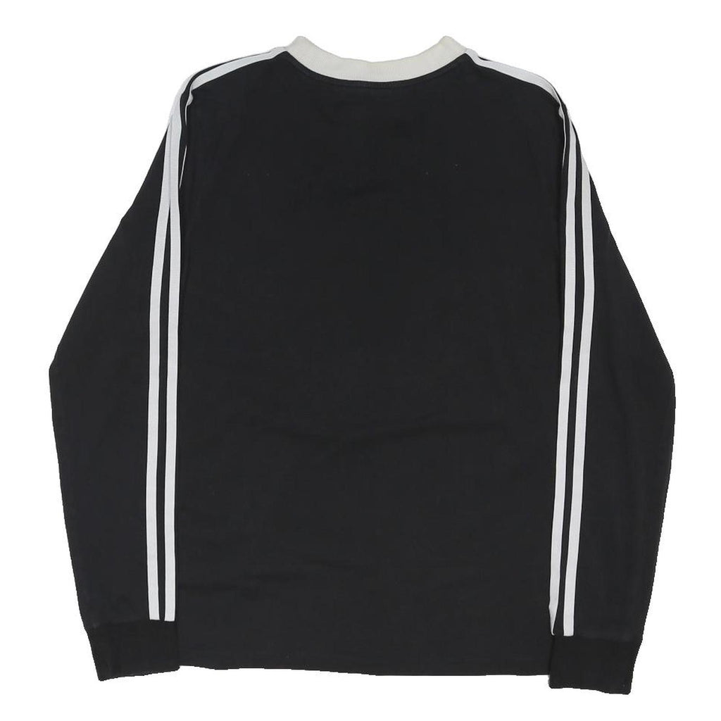 ADIDAS ORIGINALS Womens Black & White Long Sleeve Crew Neck T-Shirt UK 14