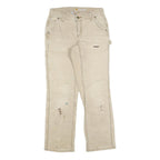 CARHARTT Womens Cotton Blend Beige Regular Straight Trousers W26 L28 Workwear