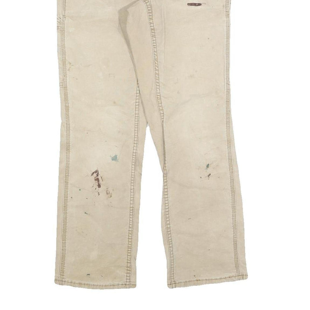 CARHARTT Womens Cotton Blend Beige Regular Straight Trousers W26 L28 Workwear