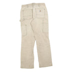 CARHARTT Womens Cotton Blend Beige Regular Straight Trousers W26 L28 Workwear