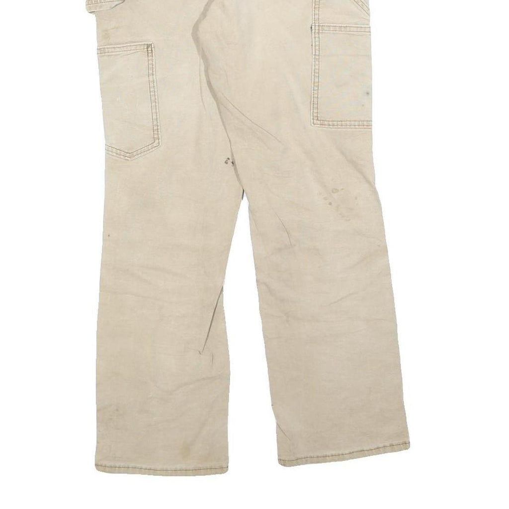 CARHARTT Womens Cotton Blend Beige Regular Straight Trousers W26 L28 Workwear
