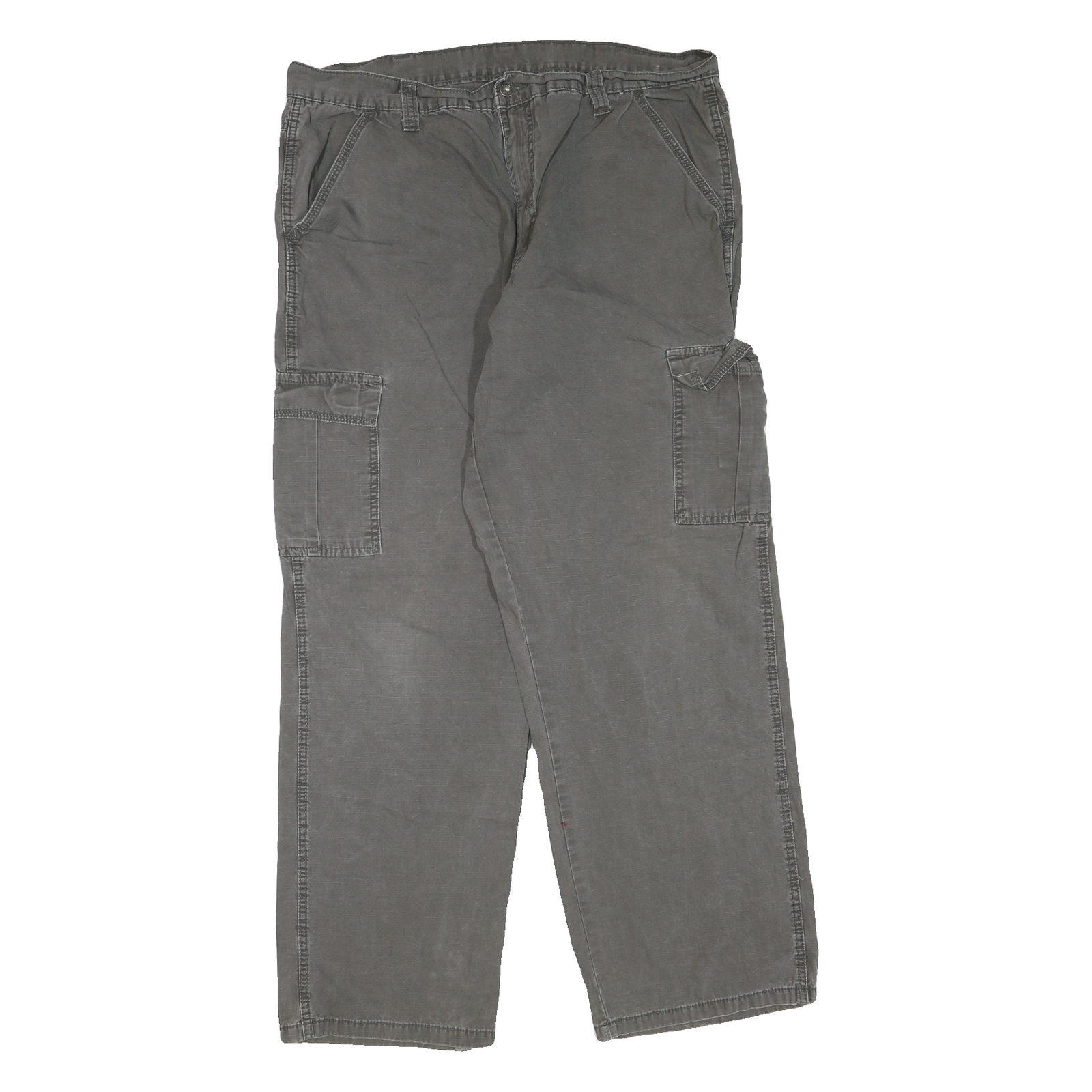 WRANGLER Mens Regular Grey Cotton Blend Cargo Jeans W38 L32 Zip Pockets