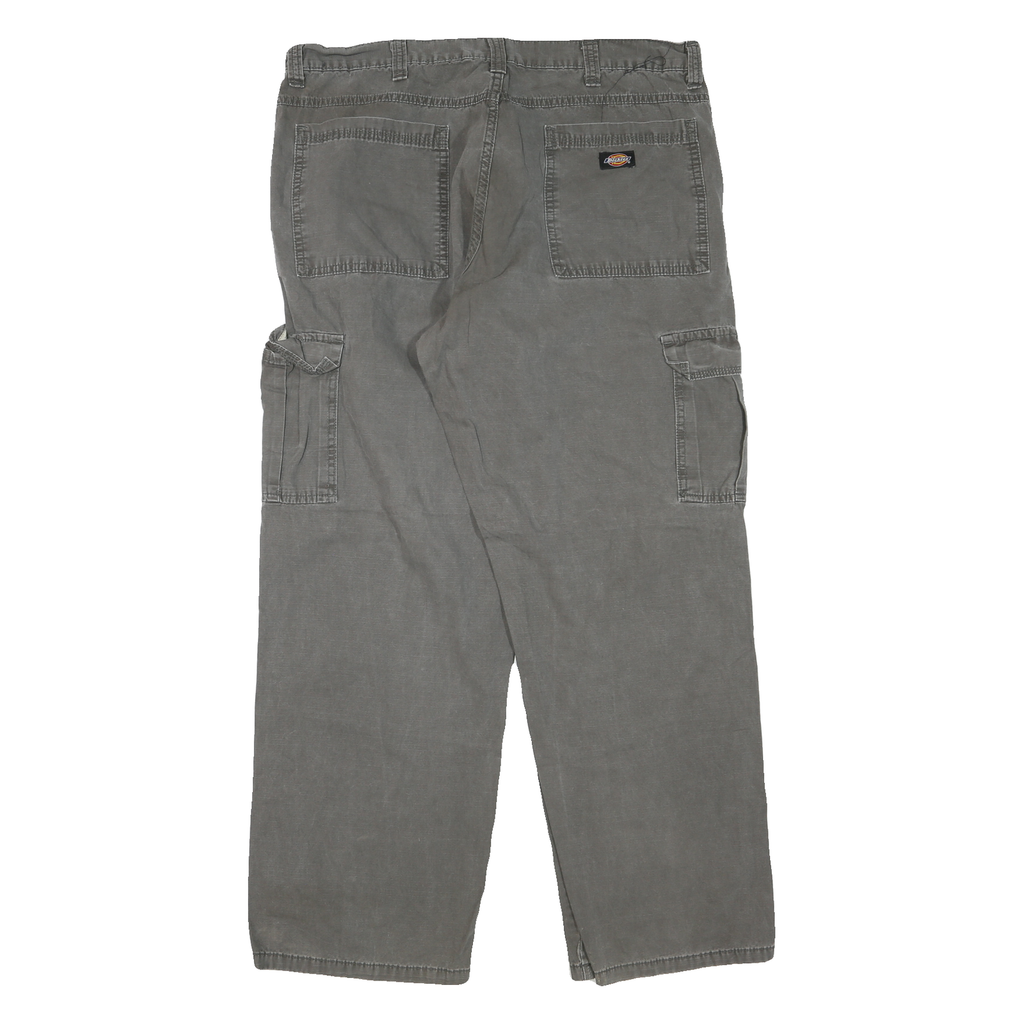 WRANGLER Mens Regular Grey Cotton Blend Cargo Jeans W38 L32 Zip Pockets