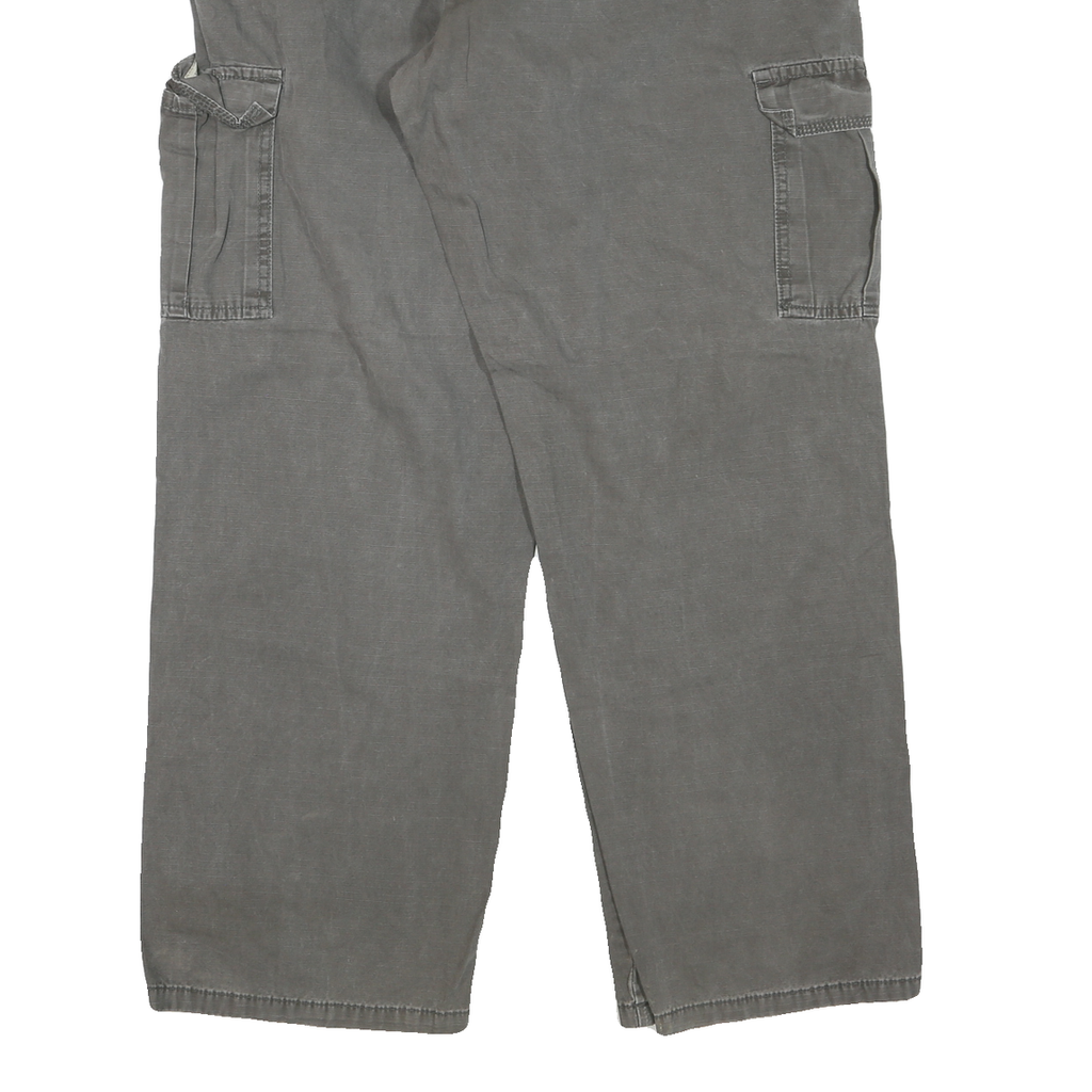WRANGLER Mens Regular Grey Cotton Blend Cargo Jeans W38 L32 Zip Pockets