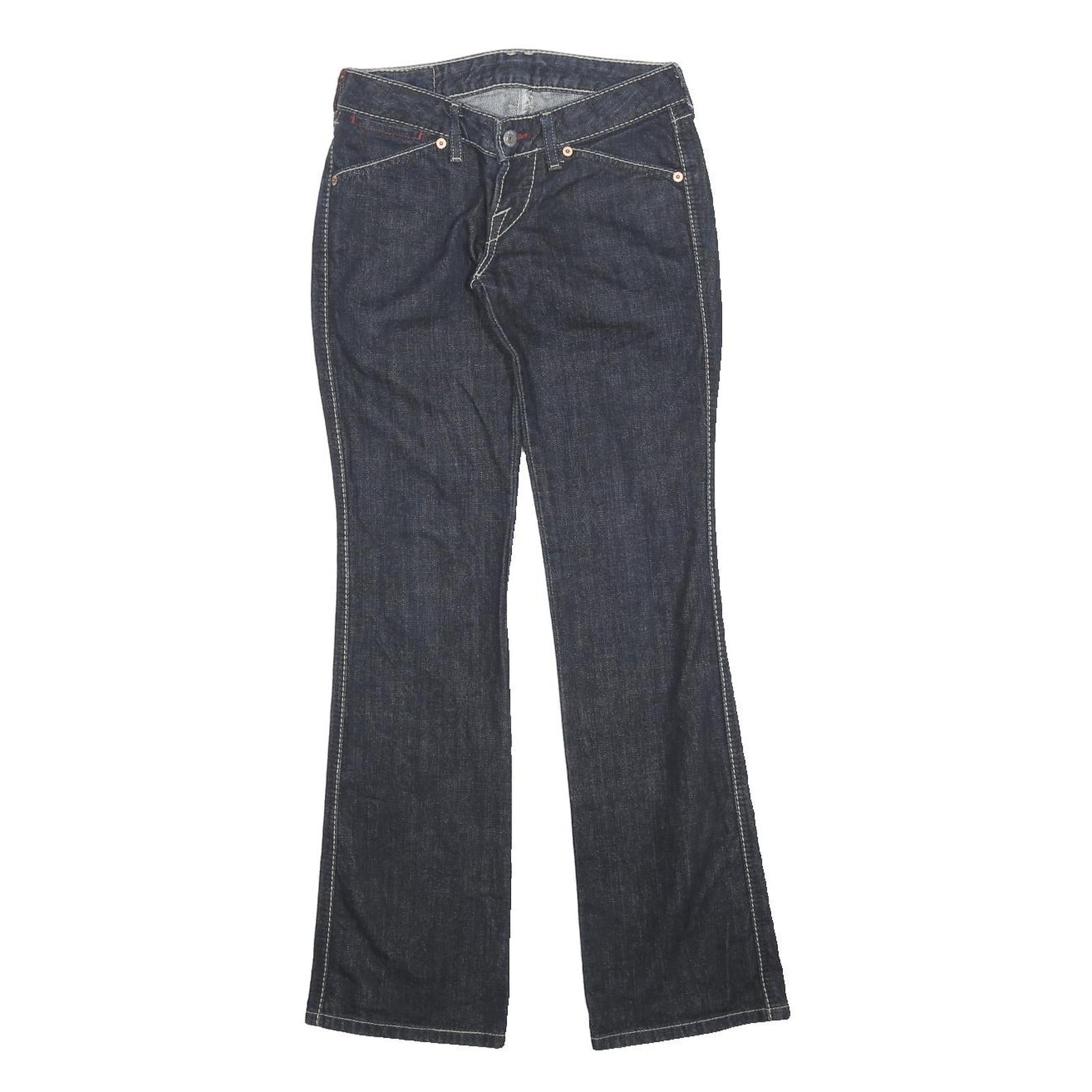 LEVI'S 593 Womens Jeans Dark Blue Regular Regular Fit Denim W25 L31 Button Fly