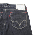 LEVI'S 593 Womens Jeans Dark Blue Regular Regular Fit Denim W25 L31 Button Fly
