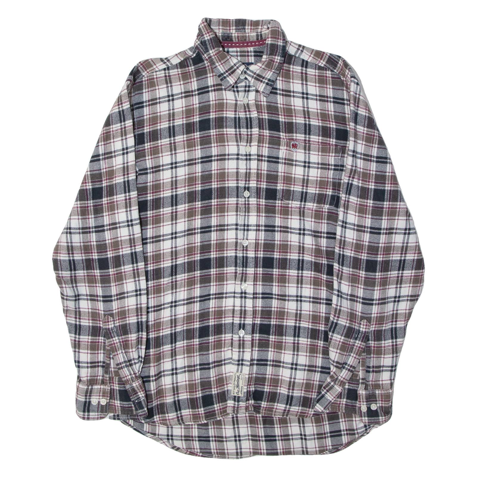 LERROS Mens Shirt White Check Long Sleeve L
