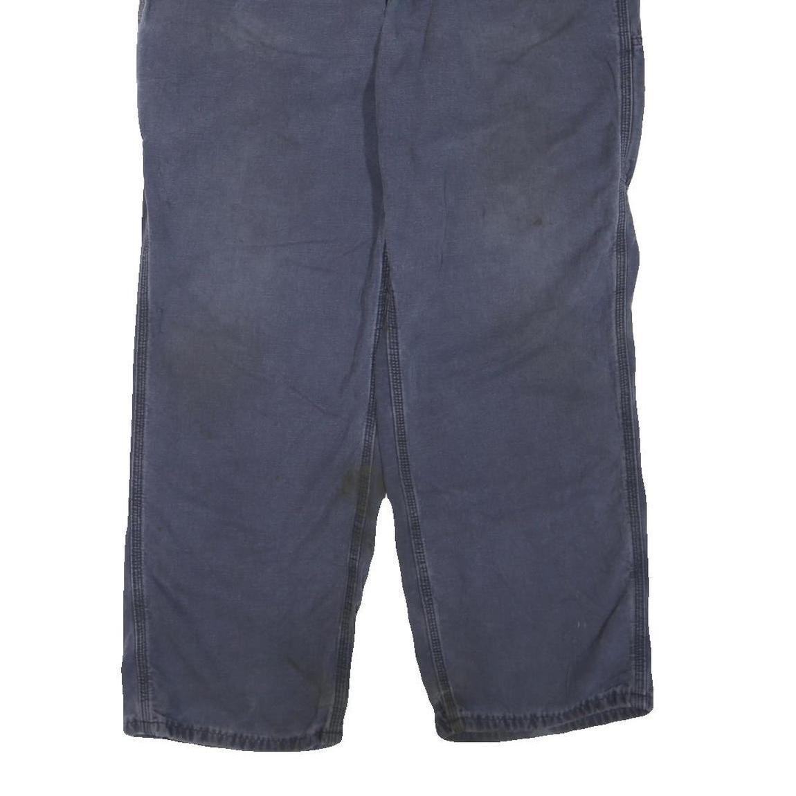 CARHARTT Mens Cotton Blend Blue Regular Straight Trousers W38 L30 Workwear Zip