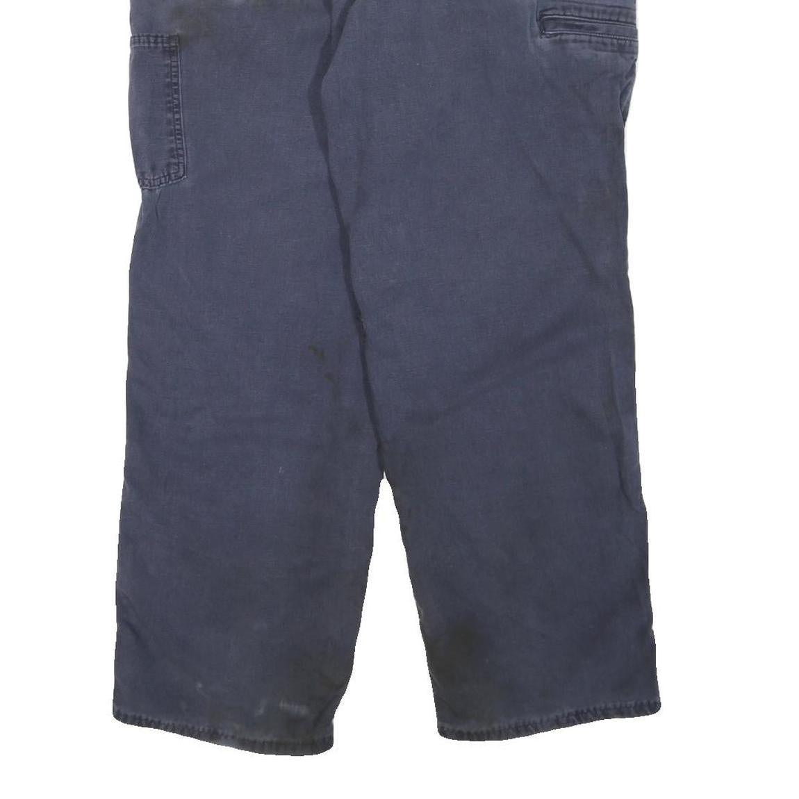 CARHARTT Mens Cotton Blend Blue Regular Straight Trousers W38 L30 Workwear Zip