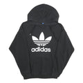 ADIDAS Womens Black Hoodie UK 10 Cotton Blend Pullover Casual Sportswear