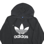 ADIDAS Womens Black Hoodie UK 10 Cotton Blend Pullover Casual Sportswear