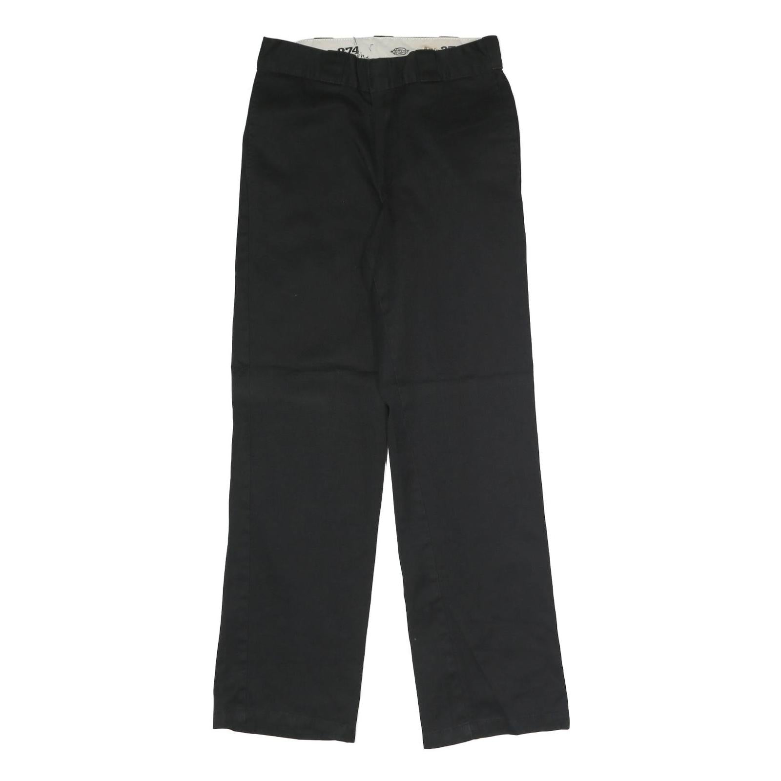 DICKIES Mens Polyester Blend Black Classic Straight Trousers W30 L32 Workwear