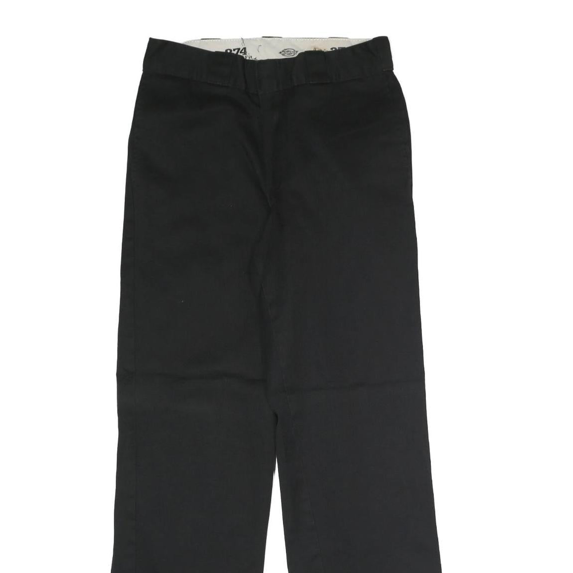 DICKIES Mens Polyester Blend Black Classic Straight Trousers W30 L32 Workwear