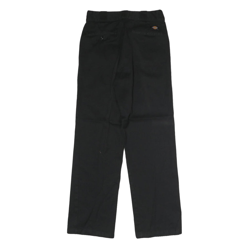 DICKIES Mens Polyester Blend Black Classic Straight Trousers W30 L32 Workwear