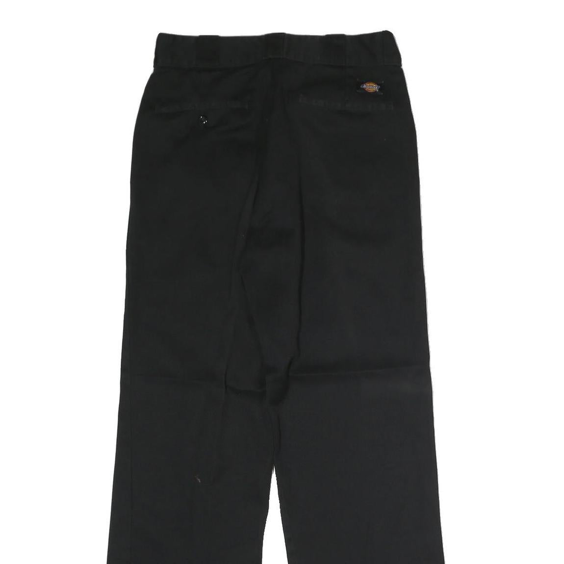 DICKIES Mens Polyester Blend Black Classic Straight Trousers W30 L32 Workwear