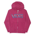 VANS Womens Pink Zip Up Hoodie M Cotton Blend Casual Sweatshirt
