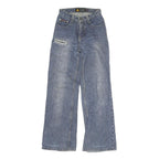 CZG Womens Regular Fit Wide-Leg Denim Jeans Cotton Blend W22 L27 Patchwork