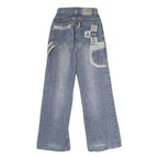 CZG Womens Regular Fit Wide-Leg Denim Jeans Cotton Blend W22 L27 Patchwork