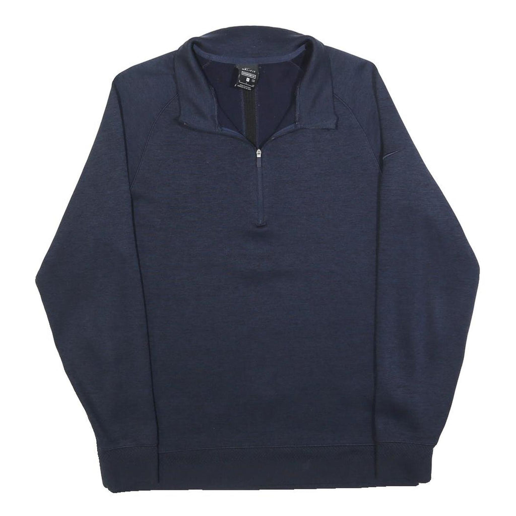 NIKE Mens Blue Plain Pullover Crew Neck Basic Knit S Sportswear Jumper