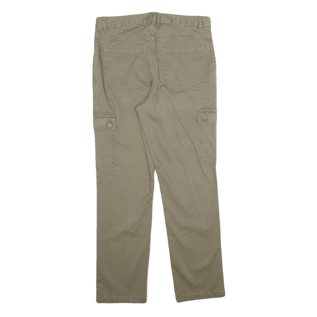 Mens Cotton Blend Regular Fit Cargo Trousers Beige W30 L30 Casual Workwear