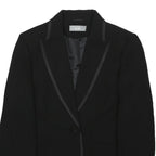 WALLIS Womens Black Jacket UK 12 Polyester Button Closure Classic Tailored