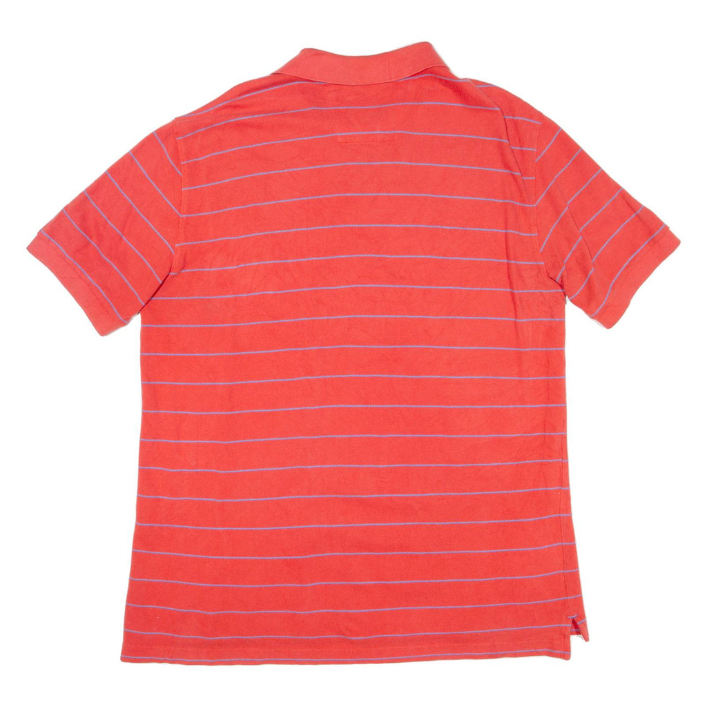 NAUTICA Mens Polo Shirt Red Striped L