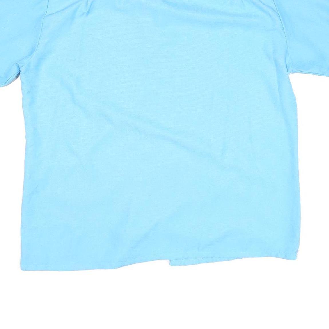 MAUI Mens Blue & White Cotton Blend Shirt XL Casual Button Front Summer Style